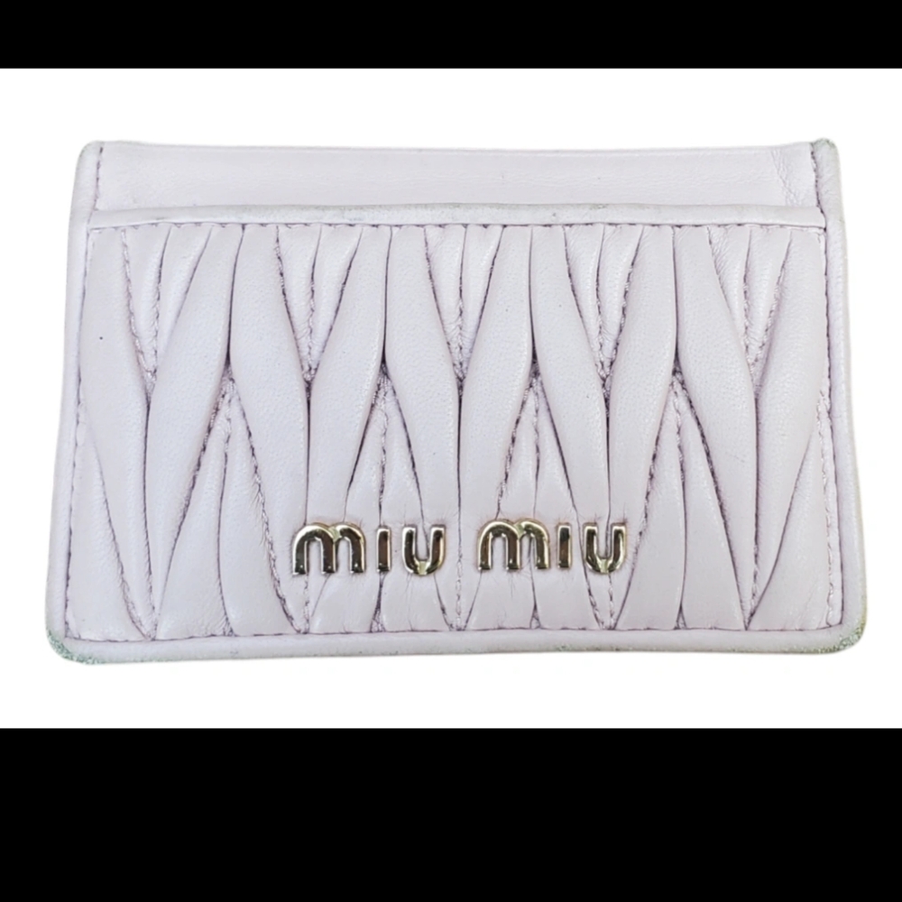 Miu Miu Pink Leather Wallet with Quilted Design